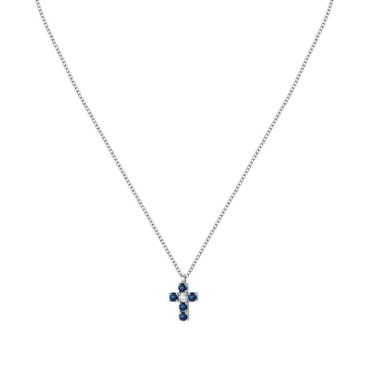 Morellato Tesori Necklace With Blue Cross SAIW216 For Women. A brand-new Morellato watch. Angled view.