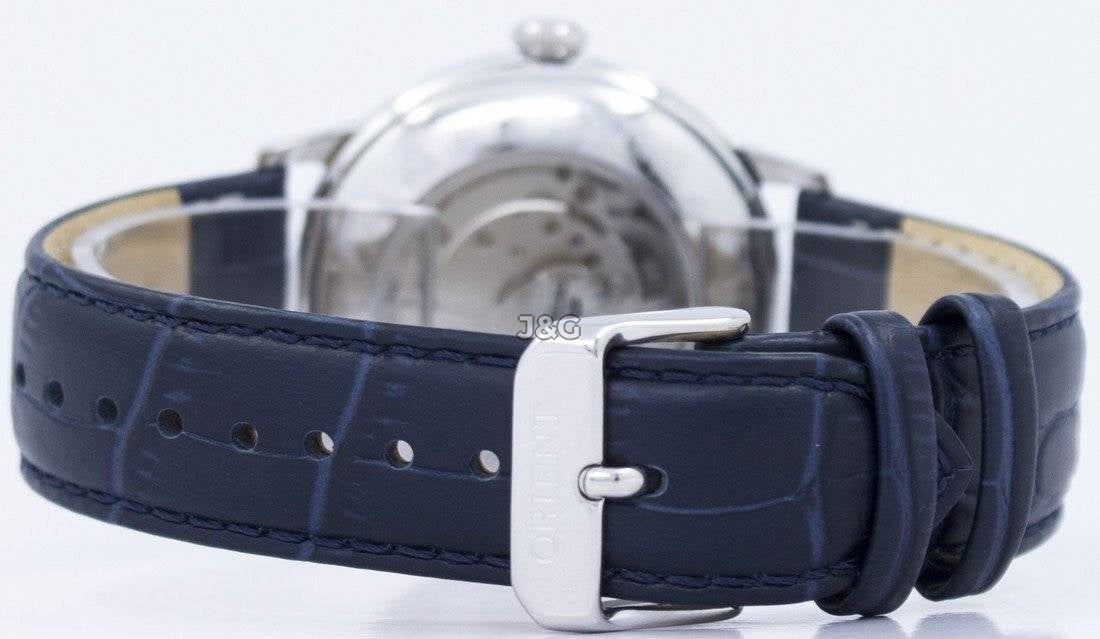 Orient Automatic movement White Leather Male RA-AG0005L10B. A brand-new Orient watch featuring a White dial and a Leather strap. Side view. - view 5