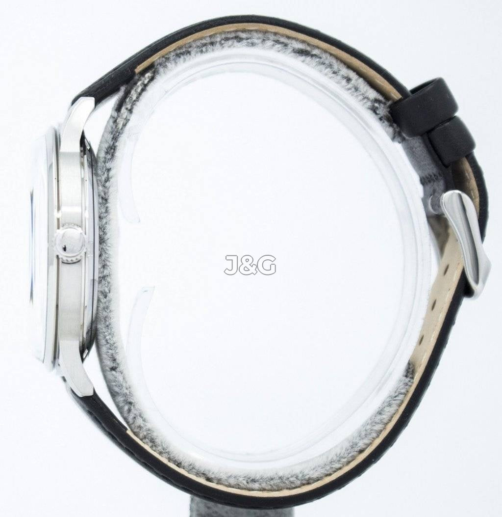 Orient Bambino Automatic movement Black Leather Male FAC0000DB0. A brand-new Orient Bambino watch featuring a Black dial and a Leather strap. Side view. - view 2