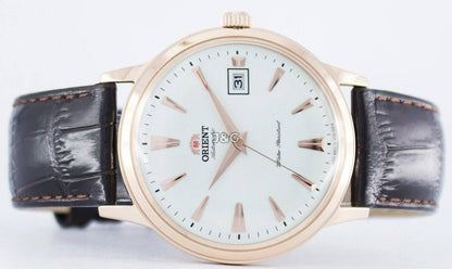 Orient Bambino Automatic movement Blue Leather Male FAC00002W0. A brand-new Orient Bambino watch featuring a Blue dial and a Leather strap. Front view. - view 4