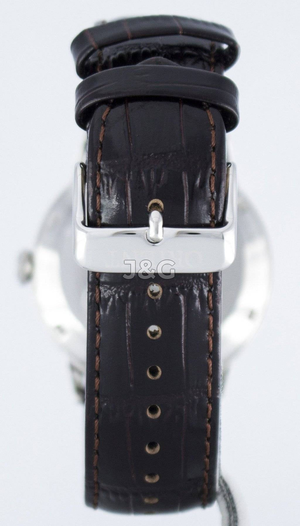 Orient Bambino Automatic movement Blue Leather Male FAC00008W0. A brand-new Orient Bambino watch featuring a Blue dial and a Leather strap. Side view. - view 3