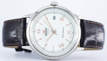 Orient Bambino Automatic movement Blue Leather Male FAC00008W0. A brand-new Orient Bambino watch featuring a Blue dial and a Leather strap. Side view. - view 4