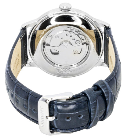 Orient Bambino Automatic movement Blue Leather Male RA-AC0024L. A brand-new Orient Bambino watch featuring a Blue dial and a Leather strap. Angled view. - view 3