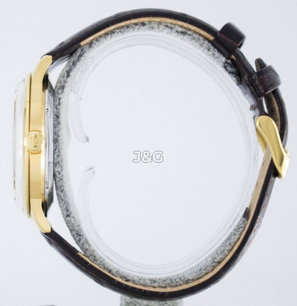 Orient Bambino Automatic movement White Leather Male FAC00003W0. A brand-new Orient Bambino watch featuring a White dial and a Leather strap. Front view. - view 2