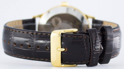 Orient Bambino Automatic movement White Leather Male FAC00003W0. A brand-new Orient Bambino watch featuring a White dial and a Leather strap. Front view. - view 5