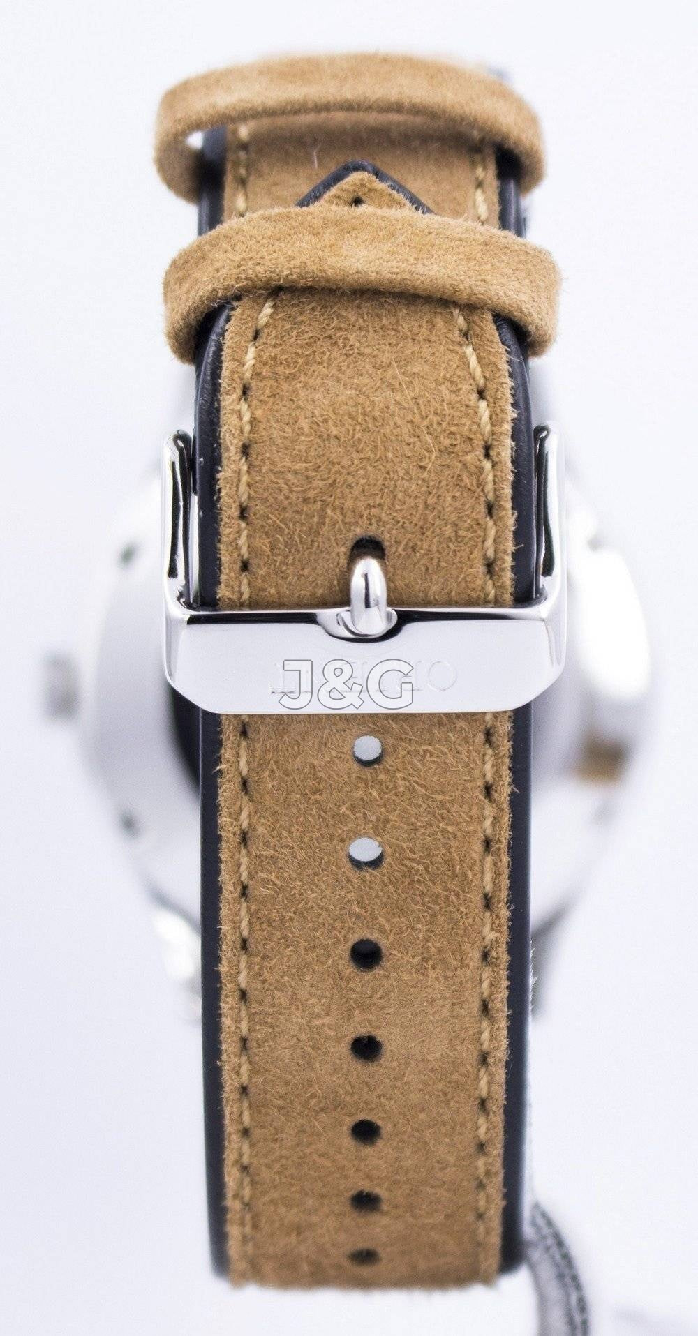 Orient Bambino Automatic movement White Leather Male FAC08003A0. A brand-new Orient Bambino watch featuring a White dial and a Leather strap. Side view. - view 3