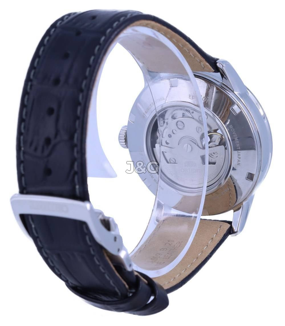 Orient Classic Automatic movement Blue Leather Male RA-AS0011S10B. A brand-new Orient Classic watch featuring a Blue dial and a Leather strap. Front view. - view 3