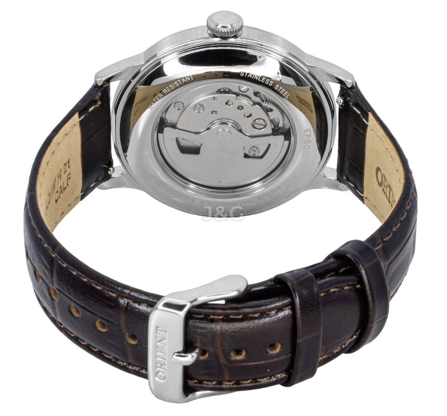 Orient Classic Automatic movement Bordeaux Leather Male RA-AC0026R. A brand-new Orient Classic watch featuring a Bordeaux dial and a Leather strap. Angled view. - view 3