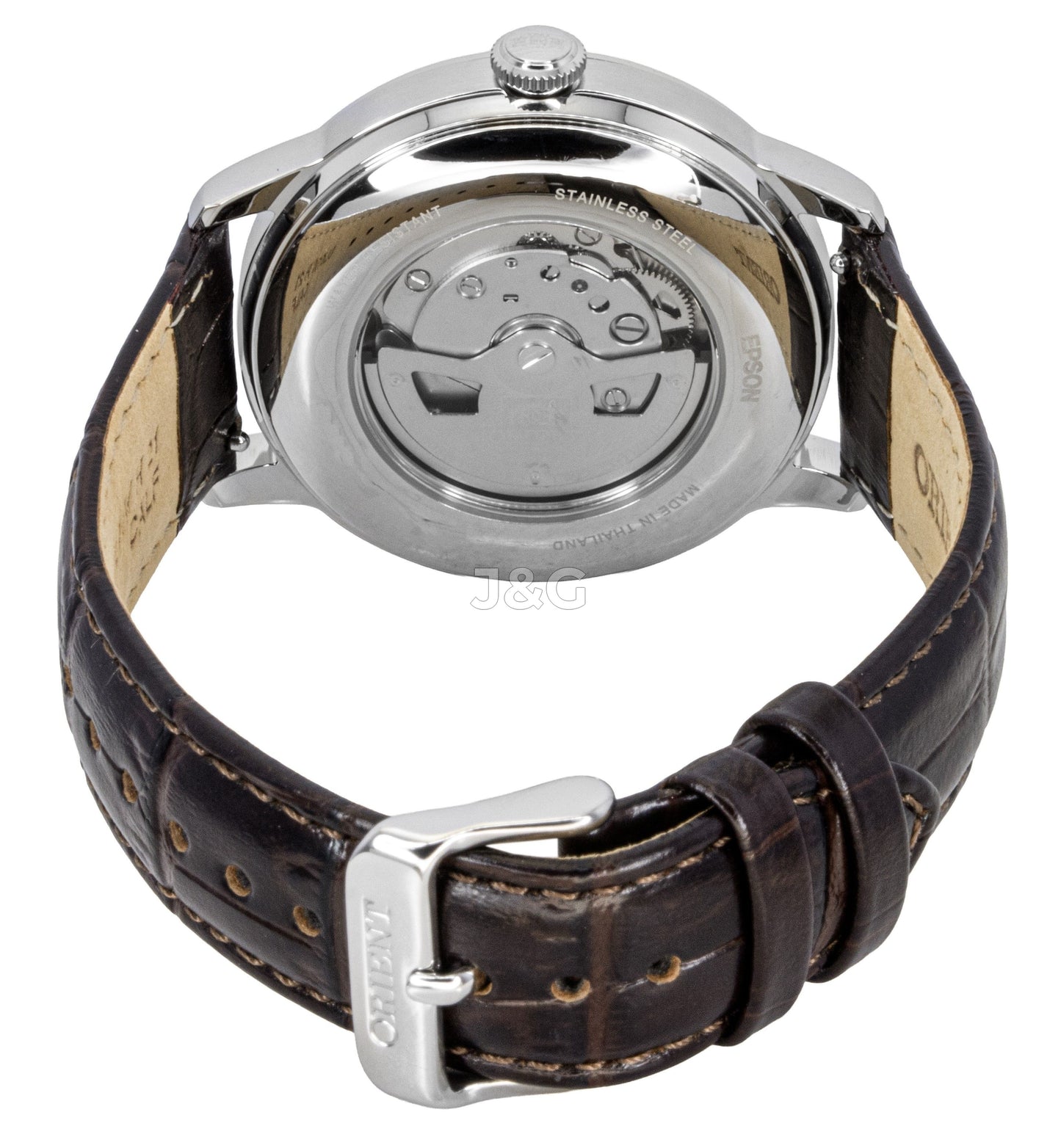 Orient Classic Automatic movement Bordeaux Leather Male RA-AK0807R. A brand-new Orient Classic watch featuring a Bordeaux dial and a Leather strap. Front view. - view 3