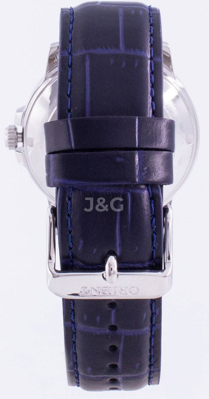 Orient Contemporary Automatic movement White Leather Male RA-AA0C05L19B. A brand-new Orient Contemporary watch featuring a White dial and a Leather strap. Front view. - view 4