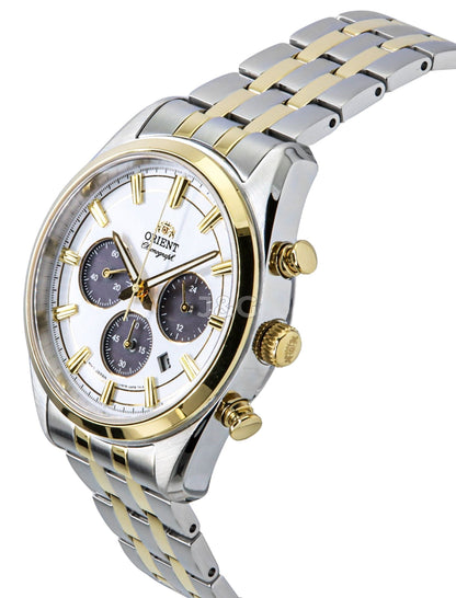 Orient Contemporary Date display White Stainless steel Male RA-TX0302S. A brand-new Orient Contemporary watch featuring a White dial and a Stainless steel strap. Front view. - view 3