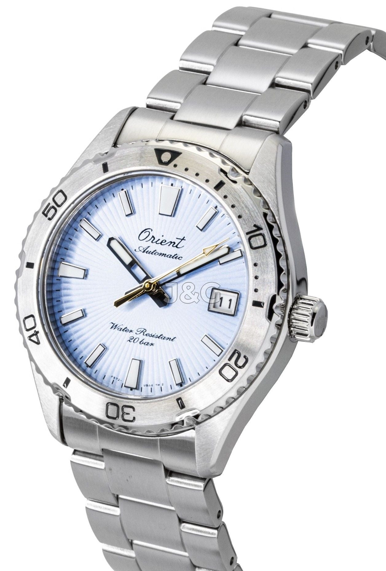 Orient Mako Automatic movement Blue Male RA-AC0Q12L. A brand-new Orient Mako watch featuring a Blue dial. Front view. - view 3