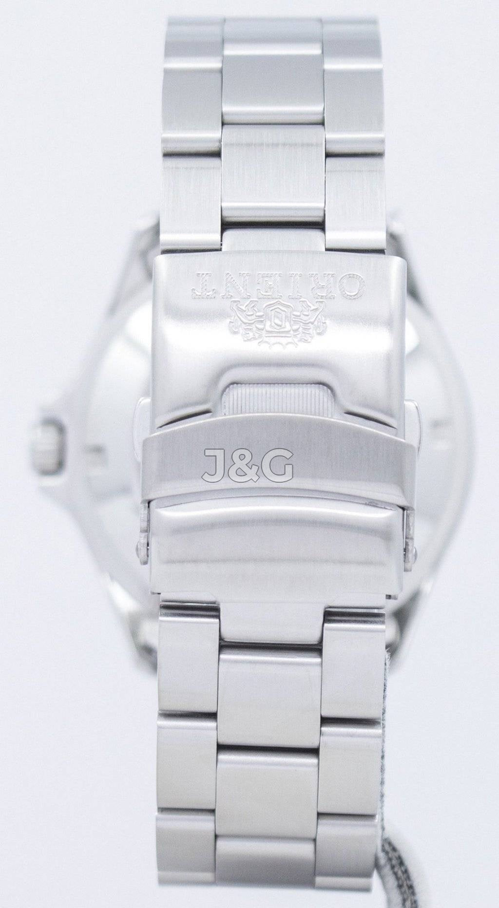 Orient Mako Automatic movement Blue Stainless steel Male FAA02009D9. A brand-new Orient Mako watch featuring a Blue dial and a Stainless steel strap. Front view. - view 4