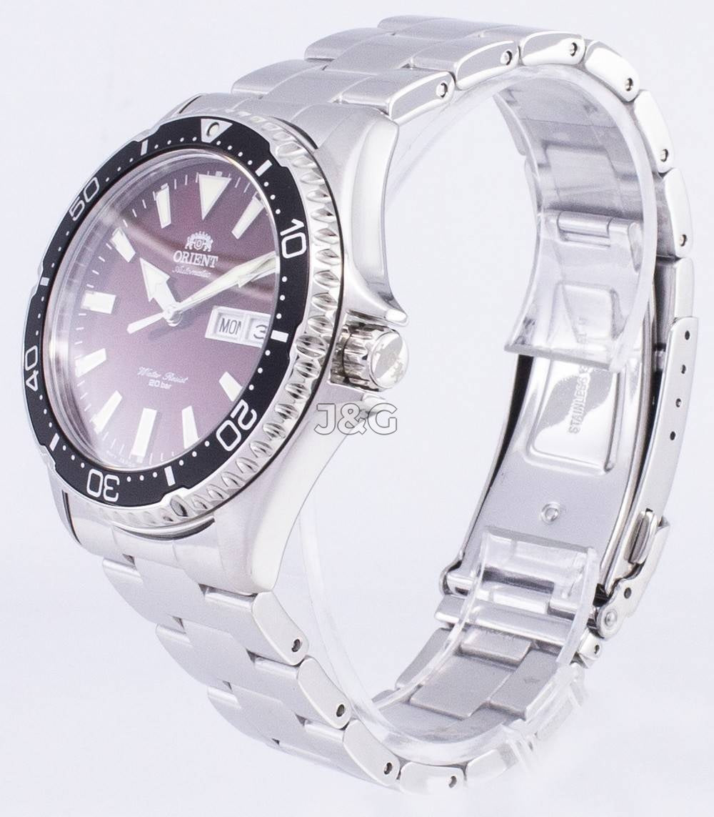 Orient Mako Automatic movement Blue Stainless steel Male RA-AA0003R19B. A brand-new Orient Mako watch featuring a Blue dial and a Stainless steel strap. Side view. - view 3