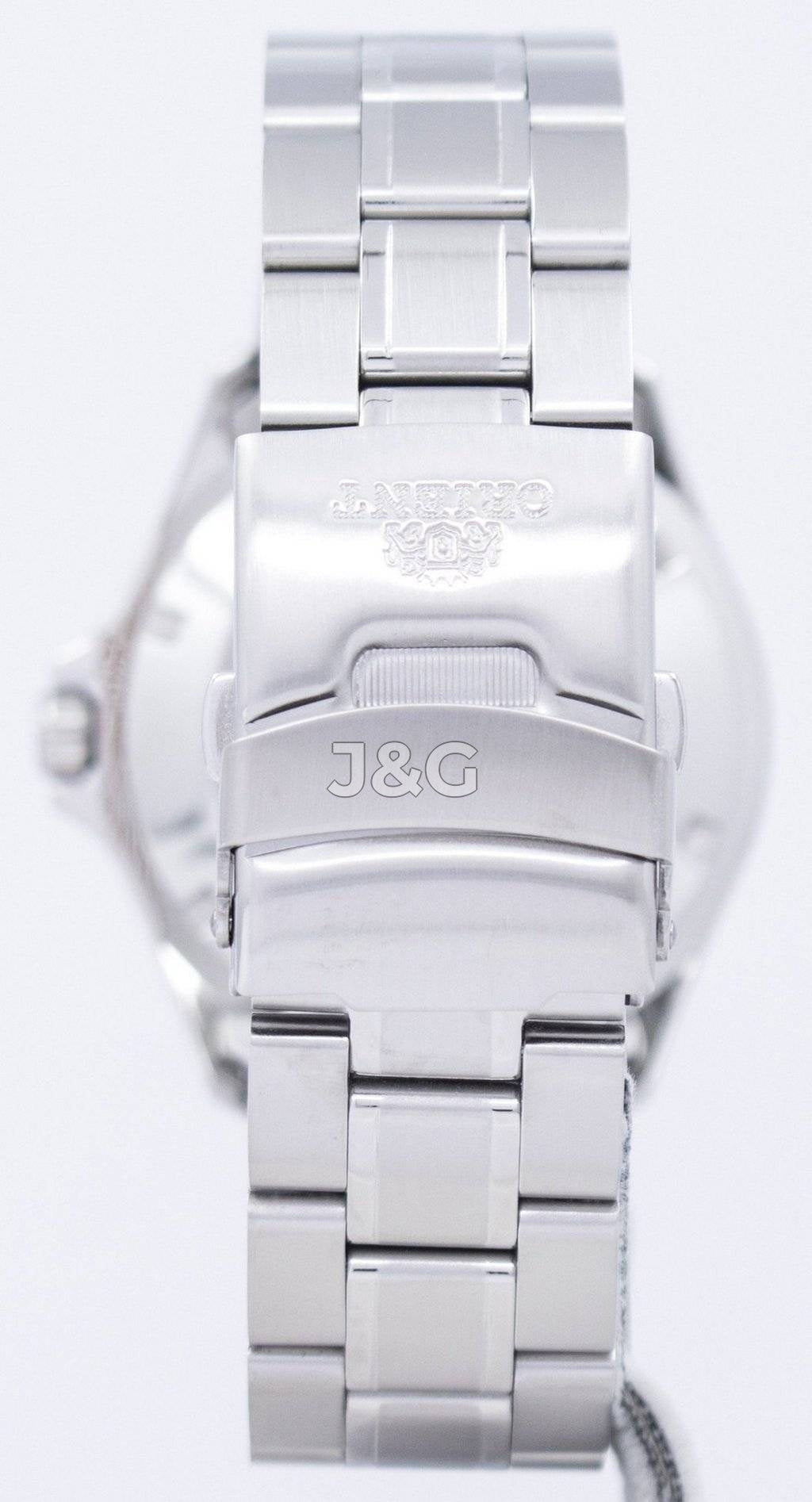 Orient Ray Automatic movement Blue Stainless steel Male FAA02006M9. A brand-new Orient Ray watch featuring a Blue dial and a Stainless steel strap. Front view. - view 4