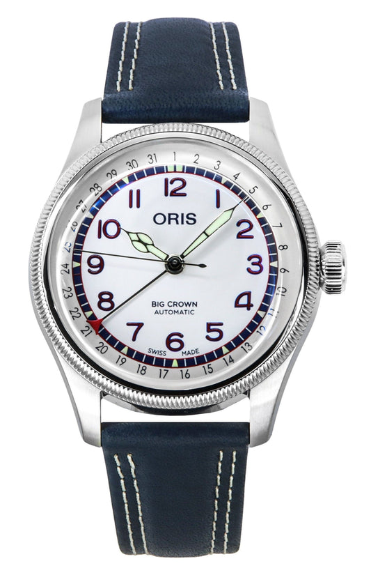 Oris Hank Aaron Limited Edition Leather Strap White Dial. A brand-new Oris watch featuring a White dial and a Leather strap. Front view.