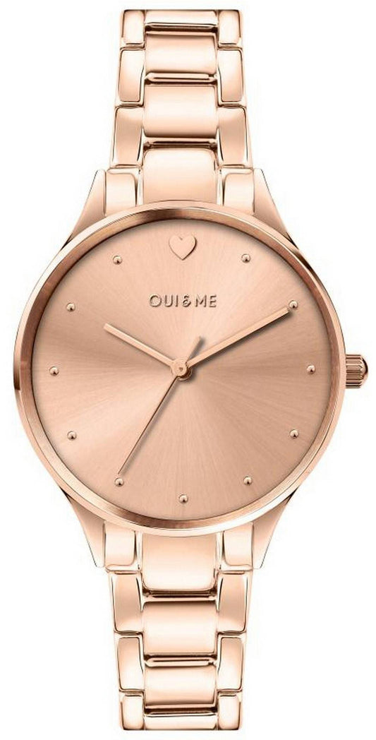 Oui & Me Petite Bichette Rose Gold Tone Stainless Steel. A brand-new Oui & Me Bichette watch featuring a Stainless steel strap. Angled view.