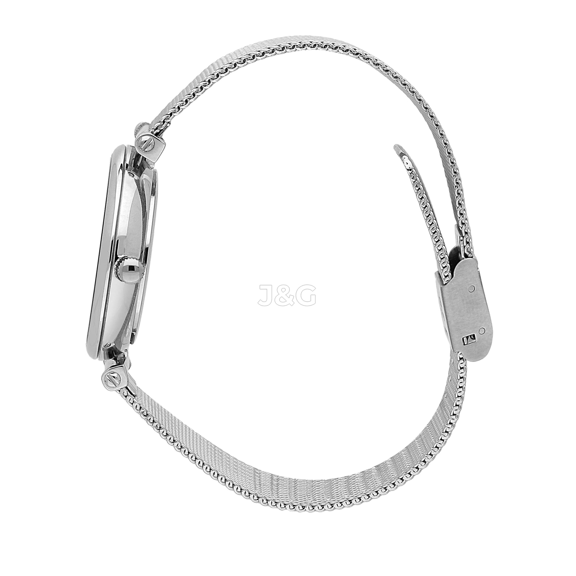 Oui & Me Etoile Deployment clasp Silver Stainless steel Female ME010296-. A brand-new Oui & Me Etoile watch featuring a Silver dial and a Stainless steel strap. Side view. - view 2