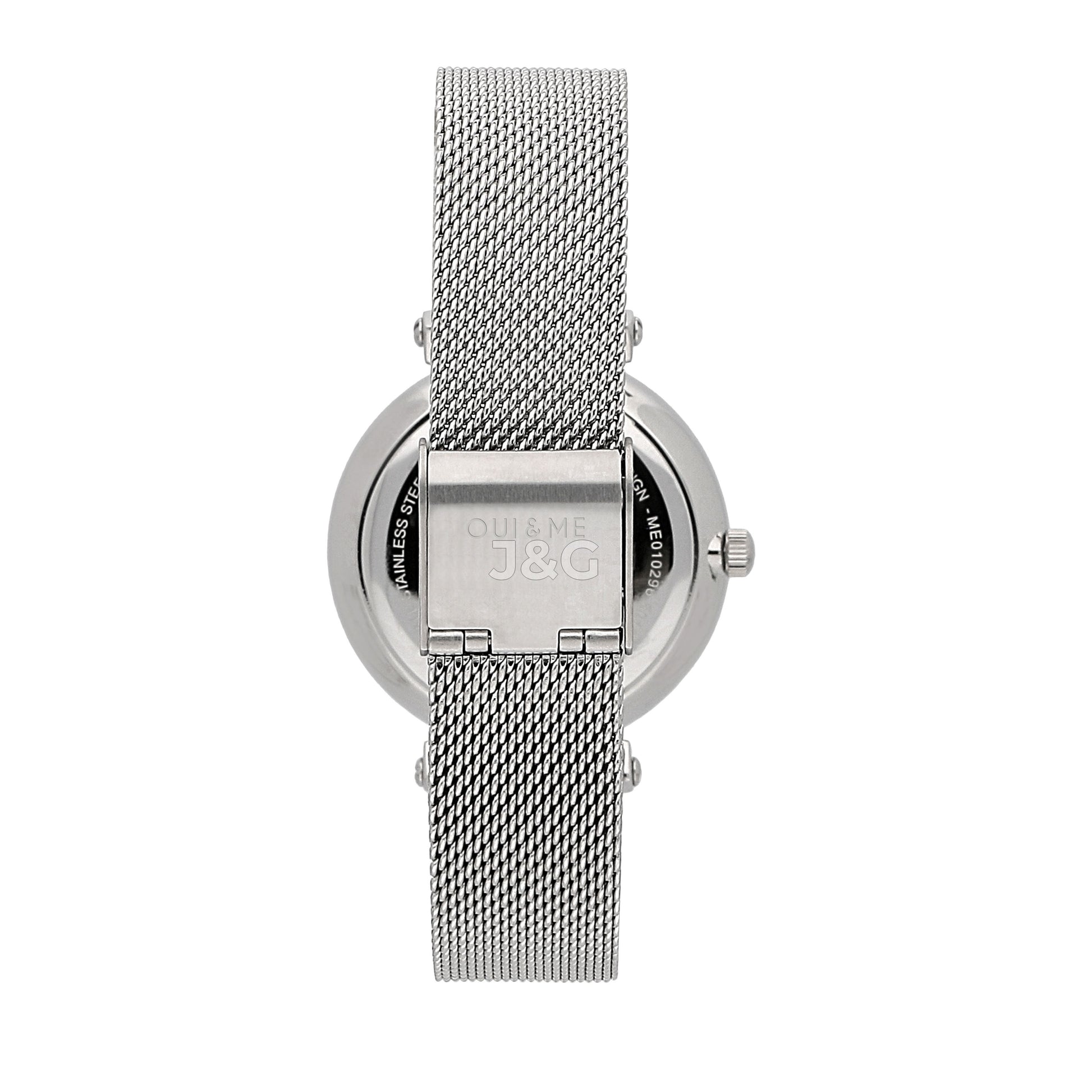 Oui & Me Etoile Deployment clasp Silver Stainless steel Female ME010296-. A brand-new Oui & Me Etoile watch featuring a Silver dial and a Stainless steel strap. Side view. - view 3