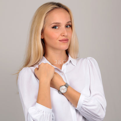 Oui & Me Etoile Deployment clasp Silver Stainless steel Female ME010296-. A brand-new Oui & Me Etoile watch featuring a Silver dial and a Stainless steel strap. Side view. - view 4