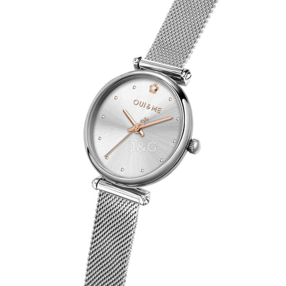 Oui & Me Etoile Deployment clasp Silver Stainless steel Female ME010296-. A brand-new Oui & Me Etoile watch featuring a Silver dial and a Stainless steel strap. Side view. - view 5