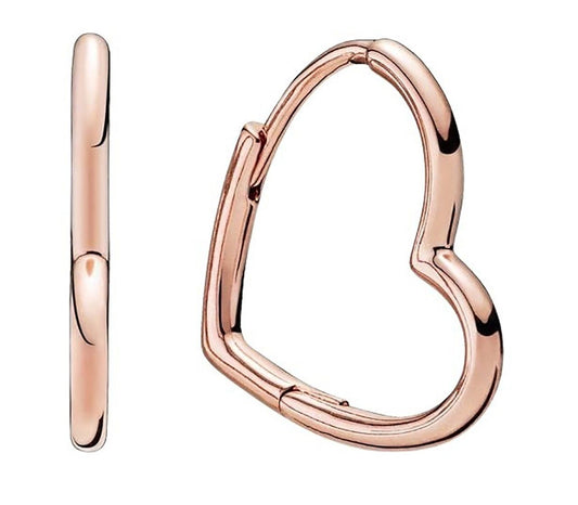 Pandora Asymmetric Heart Hoop Earrings 288307 For Women. A brand-new PANDORA watch. Side view.