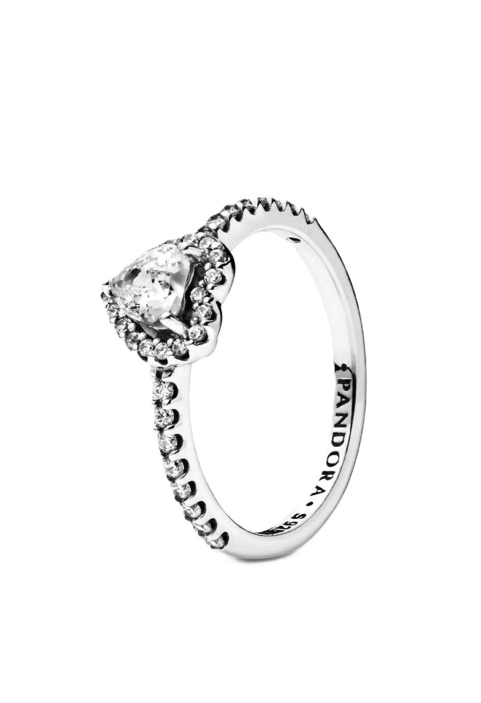 Pandora Elevated Heart Ring With Clear Cubic Zirconia For. A brand-new PANDORA watch. Angled view.