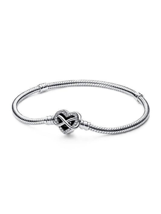 Pandora Moments Sparkling Infinity Heart Bracelet With. A brand-new PANDORA watch. Angled view.