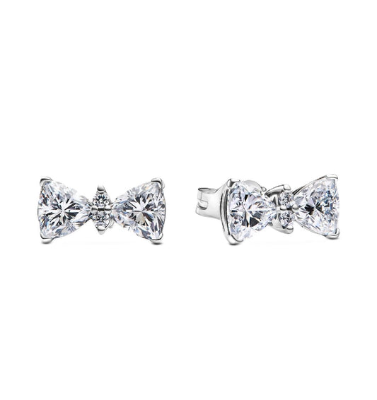 Pandora Sparkling Bow Stud Earring With Clear Cubic. A brand-new PANDORA watch. Side view.