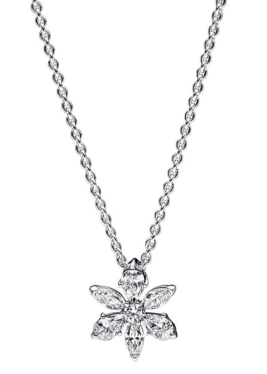Pandora Sparkling Herbarium Cluster Pendant Necklace. A brand-new PANDORA watch. Angled view.