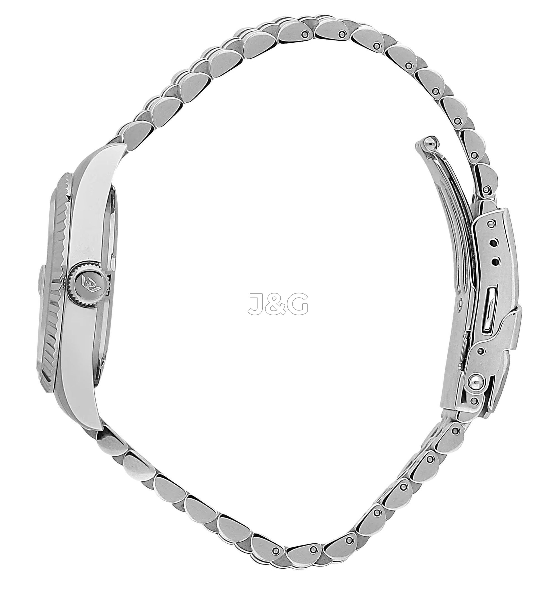 Philip Watch Caribe Date display White Stainless steel Female R8253597612-. A brand-new Philip Watch Caribe watch featuring a White dial and a Stainless steel strap. Side view. - view 3