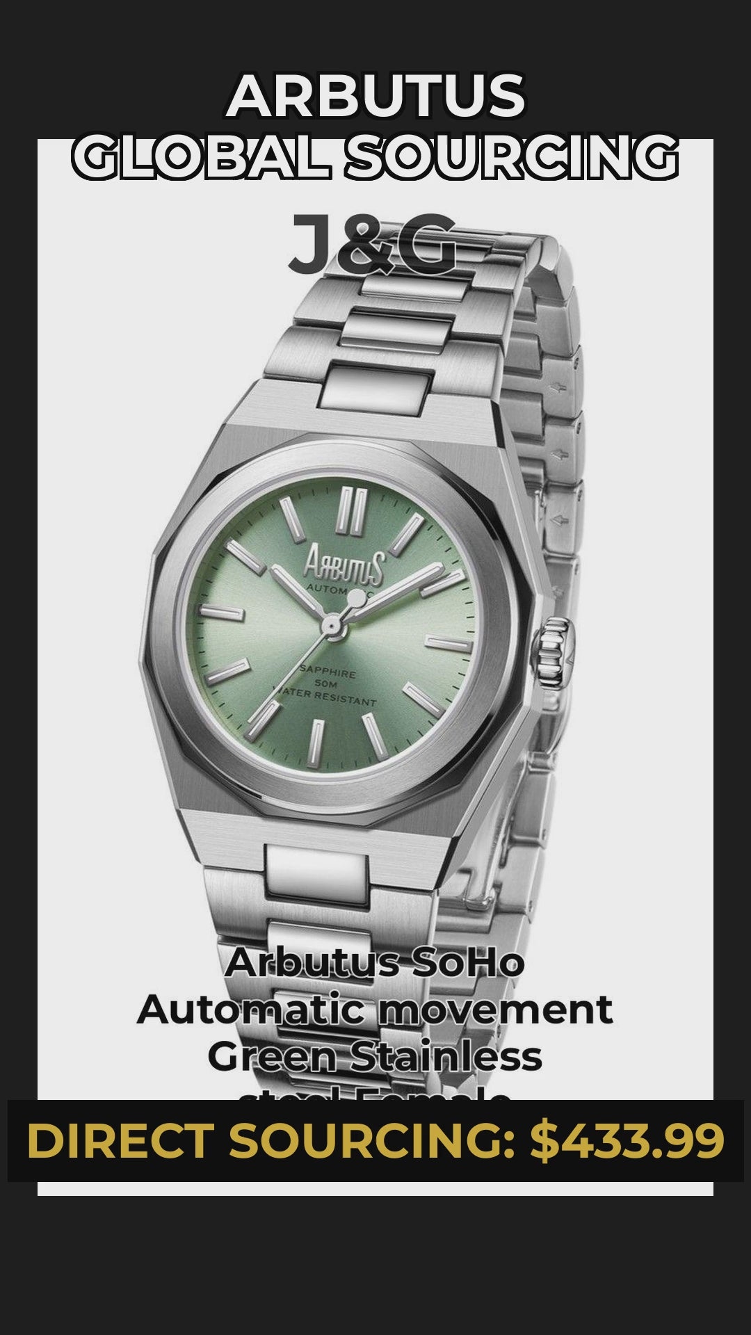 Arbutus SoHo Automatic movement Green Stainless steel Female AR2401SGS.-.AR - Viral Reel