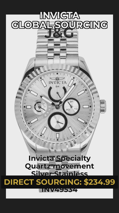 Invicta Specialty Quartz movement Silver Stainless steel Male INV49534 - Viral Reel
