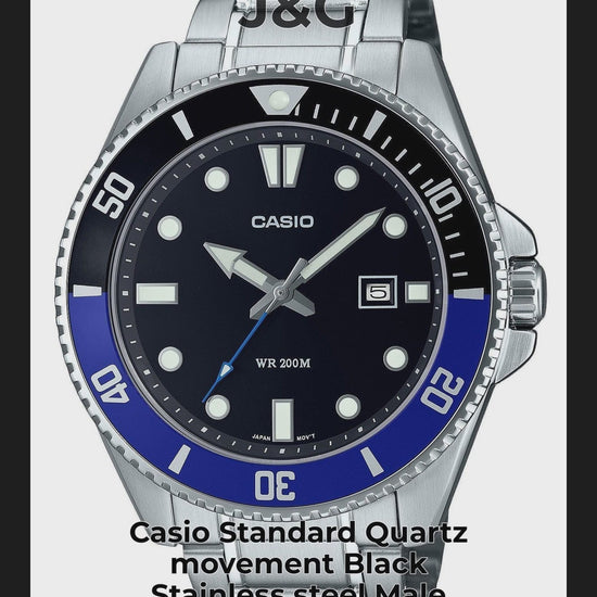 Casio Standard Quartz movement Black Stainless steel Male MDV-107D-1A2 - Viral Reel