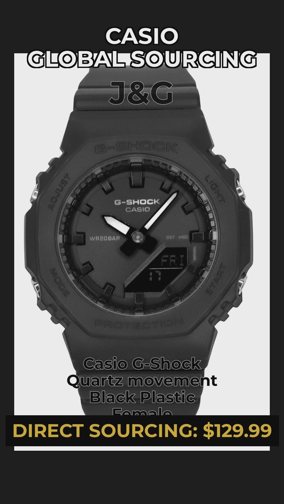 Casio G-Shock Quartz movement Black Plastic Female GMA-P2100BB-1A - Viral Reel