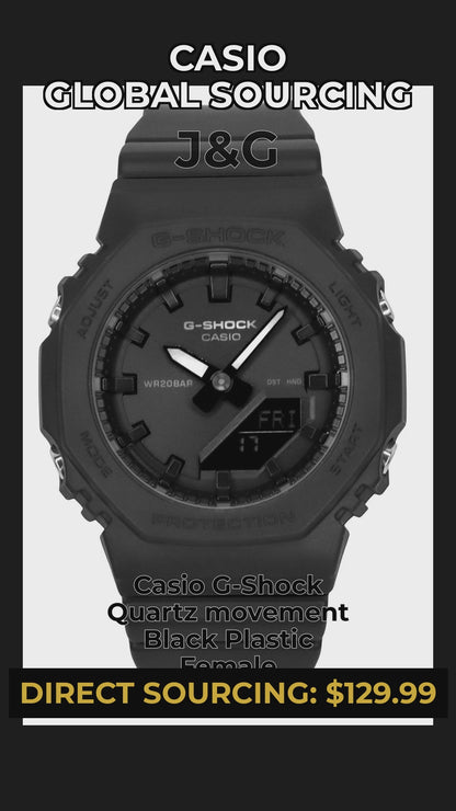 Casio G-Shock Quartz movement Black Plastic Female GMA-P2100BB-1A - Viral Reel