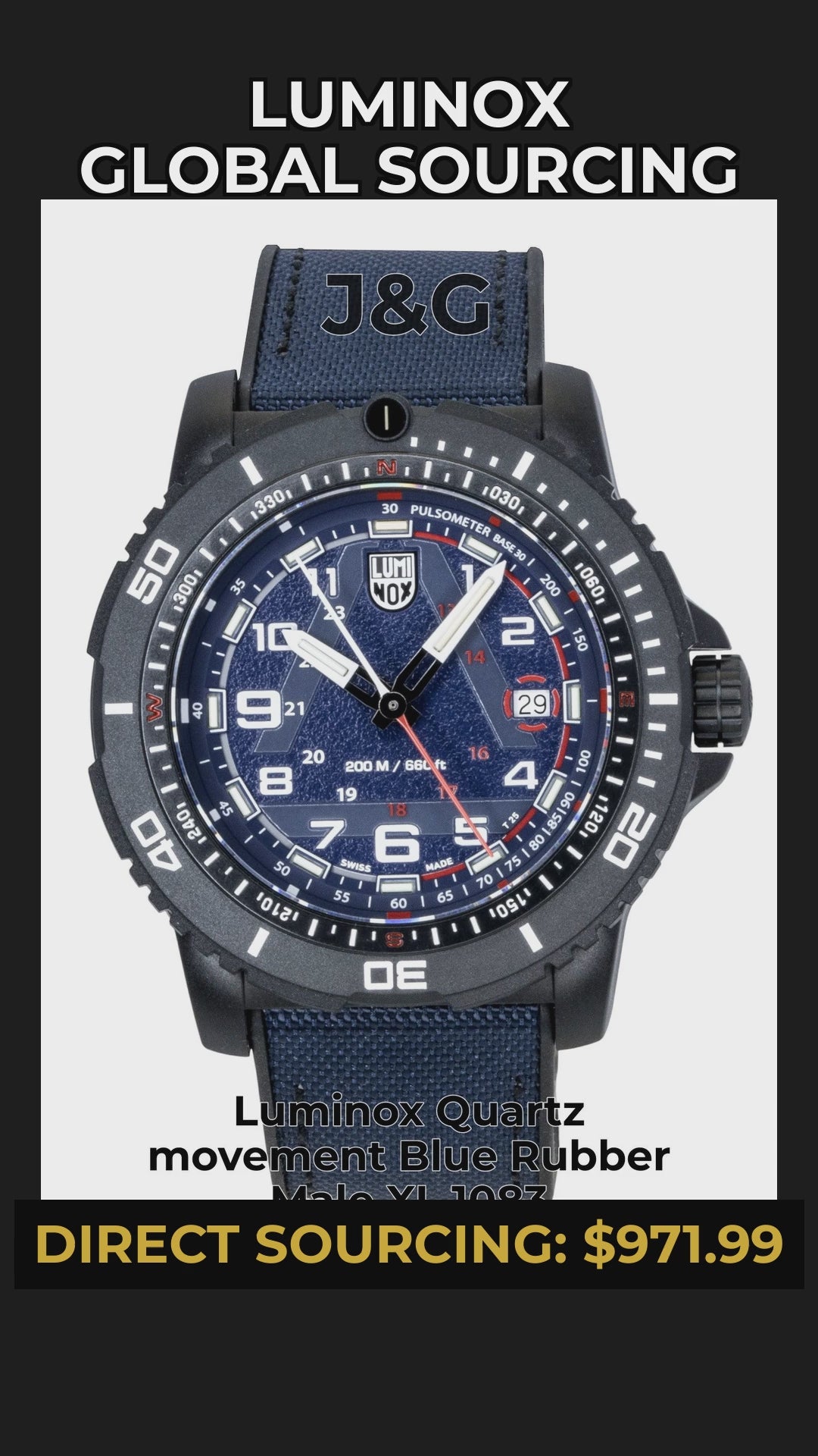 Luminox Quartz movement Blue Rubber Male XL.1083 - Viral Reel