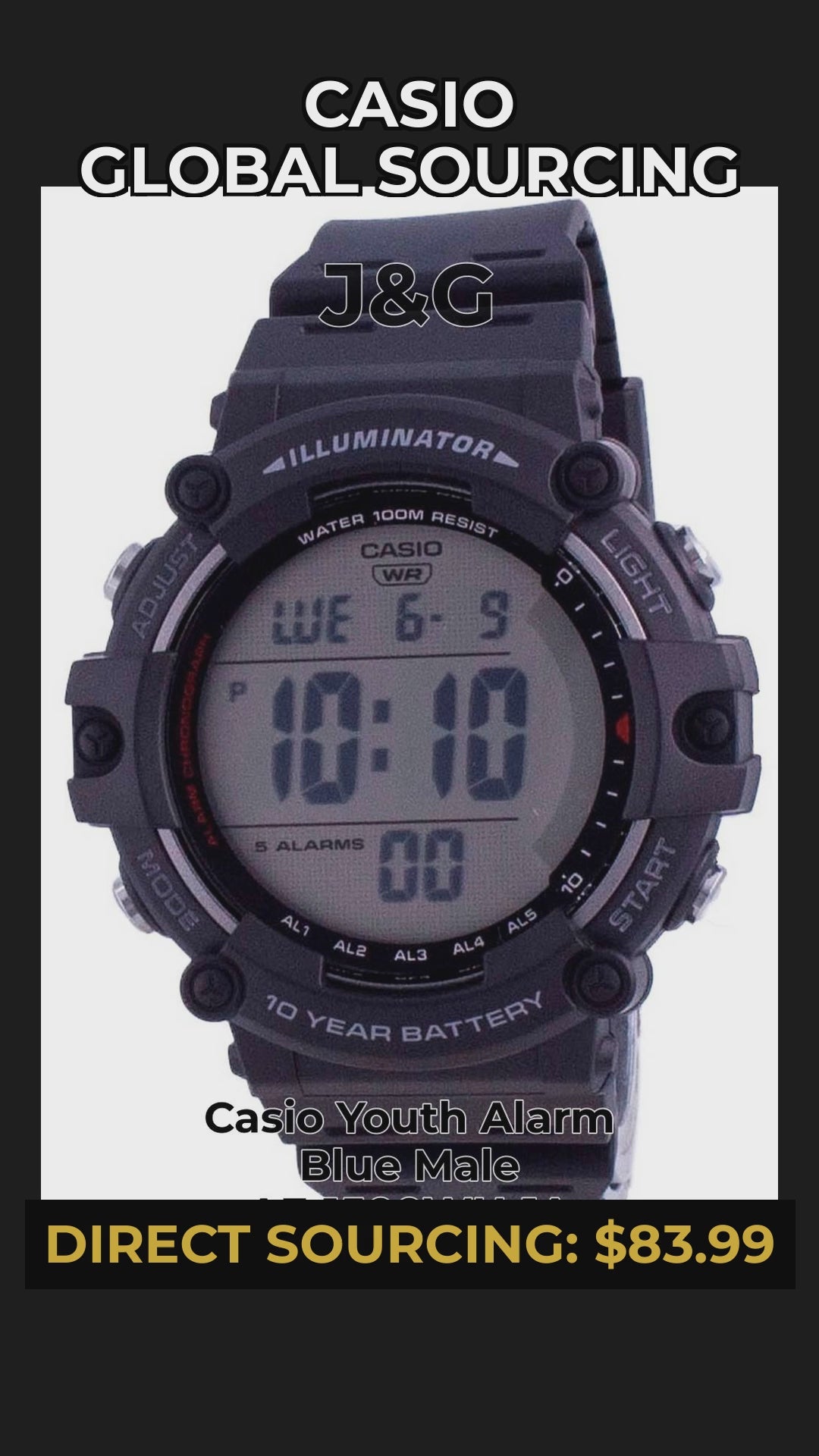 Casio Youth Alarm Blue Male AE-1500WH-1A - Viral Reel