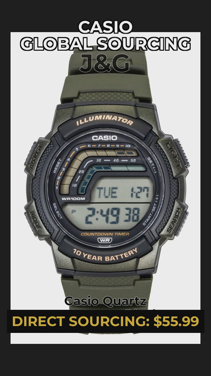 Casio Quartz movement Black Male WS-1800-3AV - Viral Reel