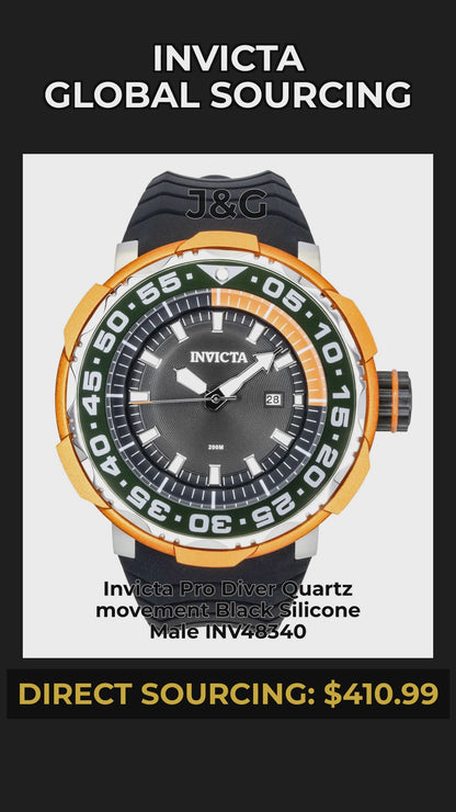 Invicta Pro Diver Quartz movement Black Silicone Male INV48340 - Viral Reel