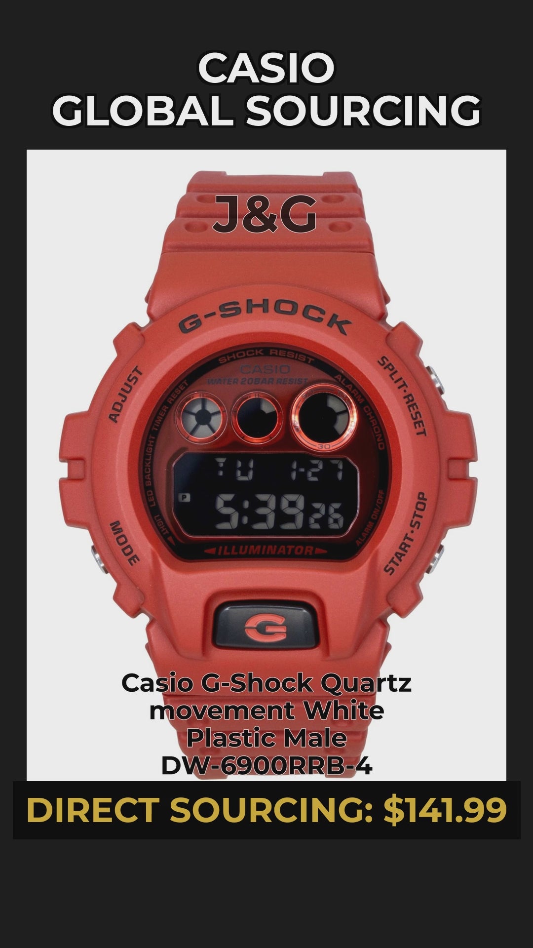 Casio G-Shock Quartz movement White Plastic Male DW-6900RRB-4 - Viral Reel