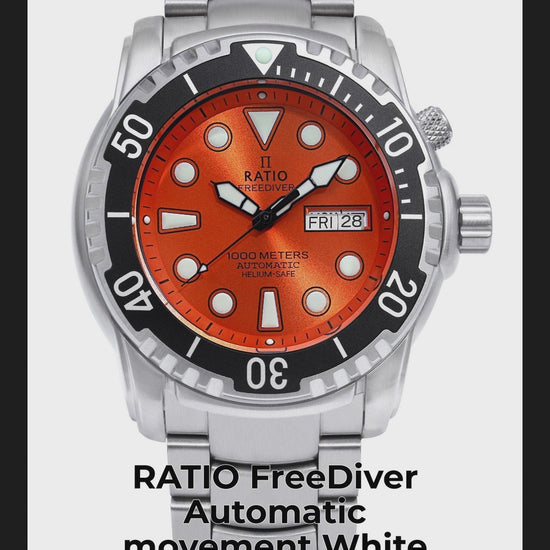 RATIO FreeDiver Automatic movement White Stainless steel Male 1068HA96-34VA-ORG - Viral Reel
