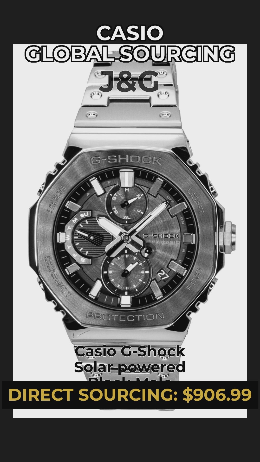 Casio G-Shock Solar powered Black Male GMC-B2100BT-1A - Viral Reel
