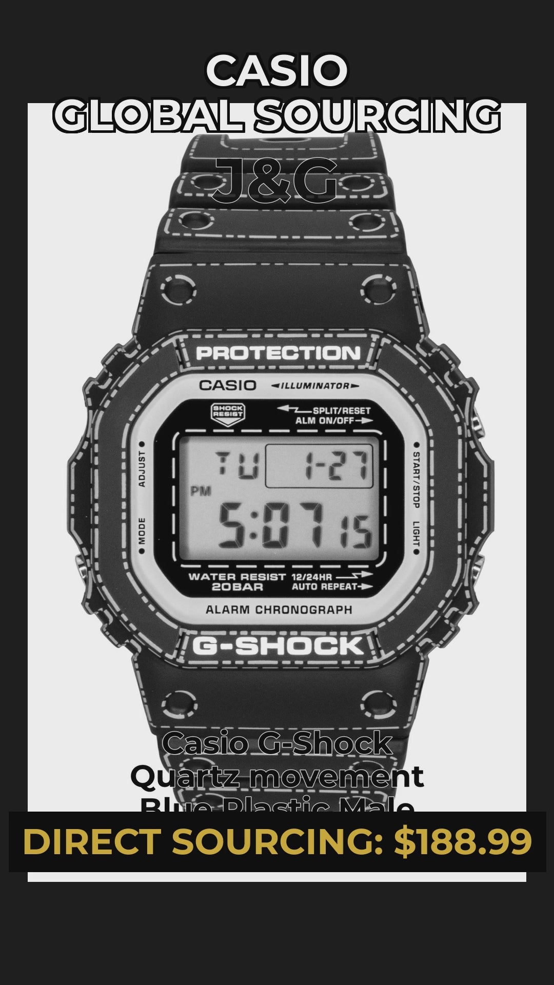 Casio G-Shock Quartz movement Blue Plastic Male DW-5600RGM-1 - Viral Reel