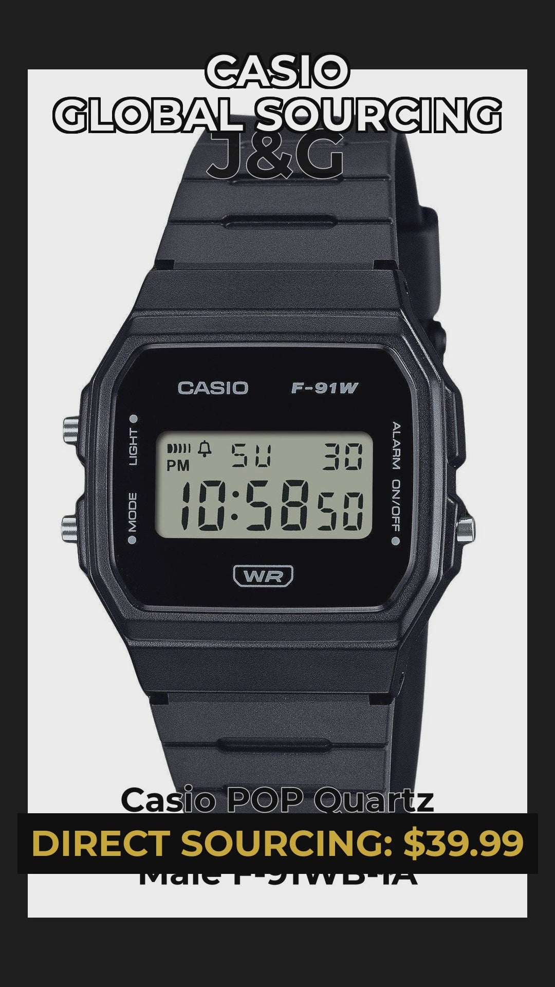 Casio POP Quartz movement White Male F-91WB-1A - Viral Reel