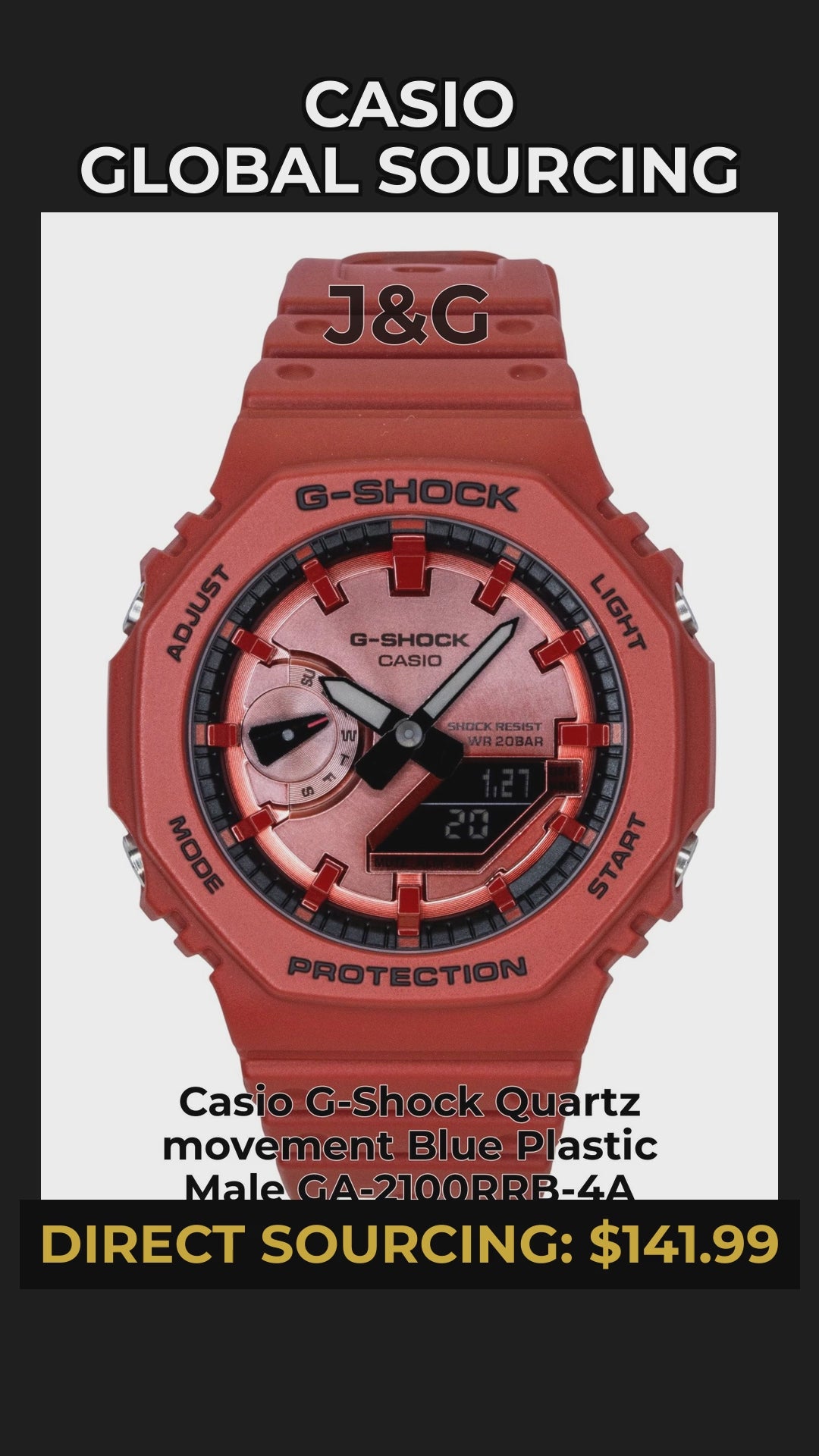 Casio G-Shock Quartz movement Blue Plastic Male GA-2100RRB-4A - Viral Reel