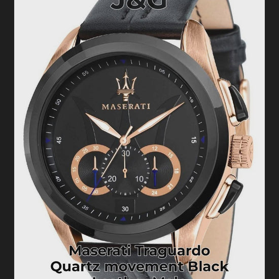 Maserati Traguardo Quartz movement Black Leather Male R8871612025 - Viral Reel