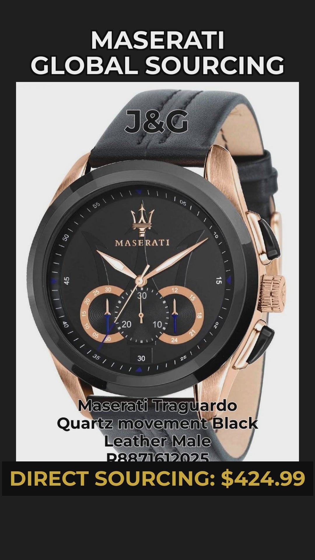 Maserati Traguardo Quartz movement Black Leather Male R8871612025 - Viral Reel