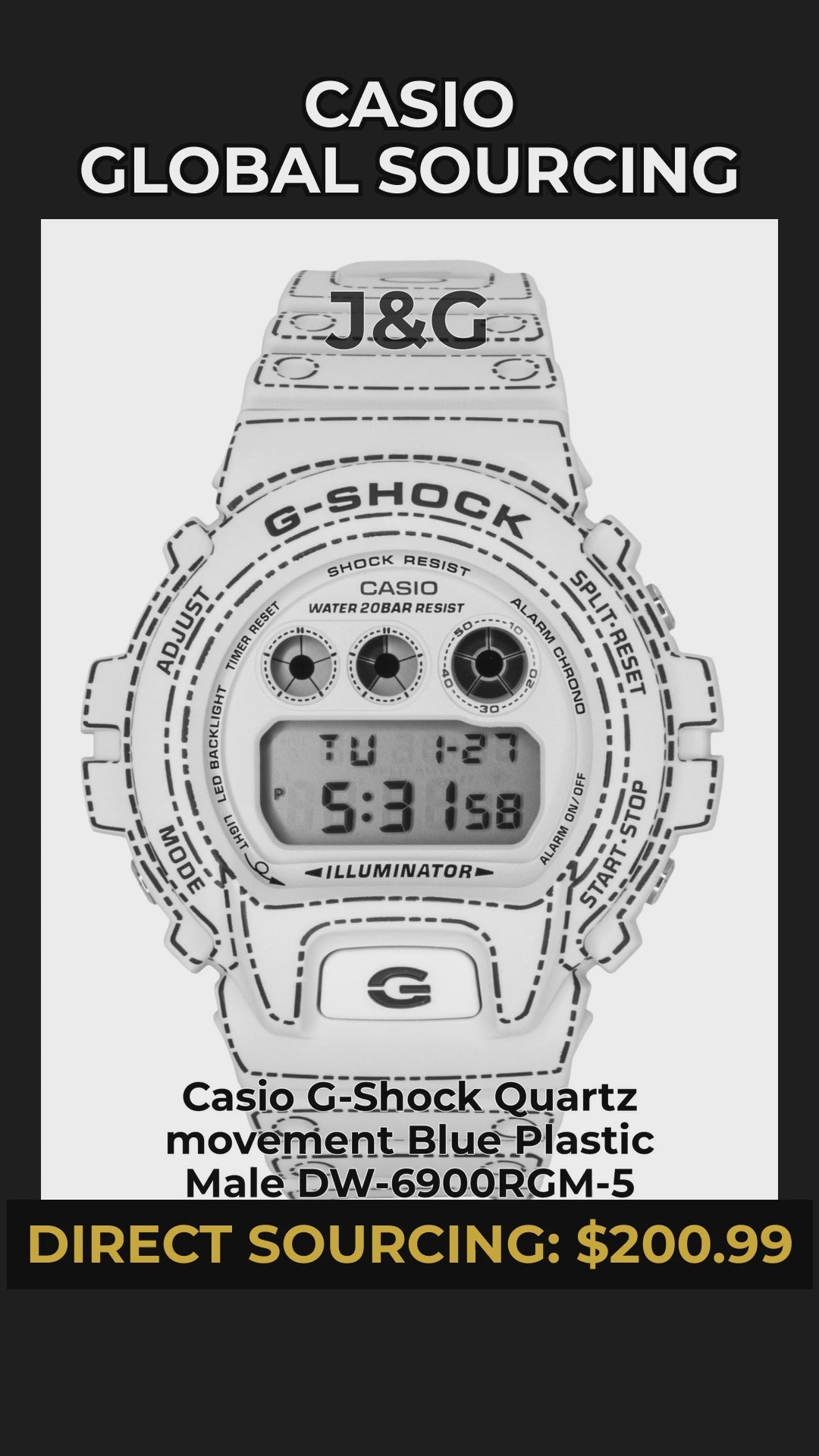 Casio G-Shock Quartz movement Blue Plastic Male DW-6900RGM-5 - Viral Reel