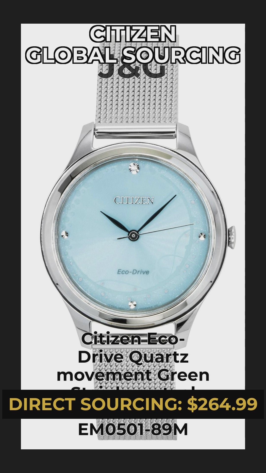 Citizen Eco-Drive Quartz movement Green Stainless steel Female EM0501-89M - Viral Reel